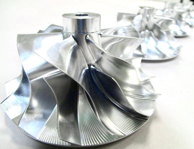 Nissan Skyline RB26 Garret GT2860-5005 or known as -5 lightweight turbo billet compressor wheels with a 6/6 blade design for greater airflow and performance increase. 